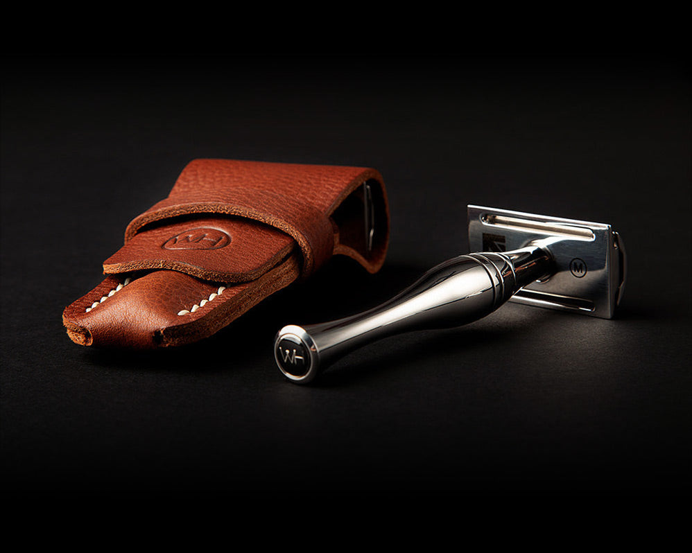 leather safety razor pouch