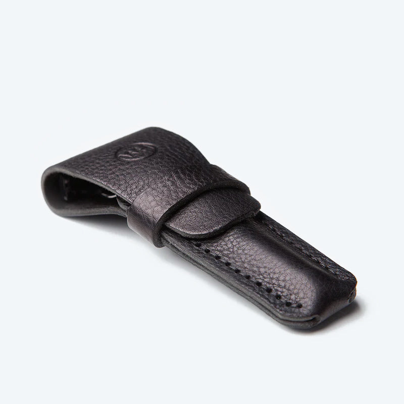 long black leather razor pouch for Gillette razors