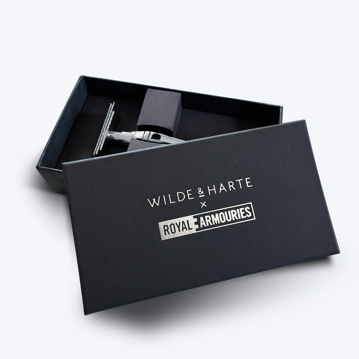Branded luxury Gift Box, featuring 'Wilde & Harte' and 'Royal Armouries' logos